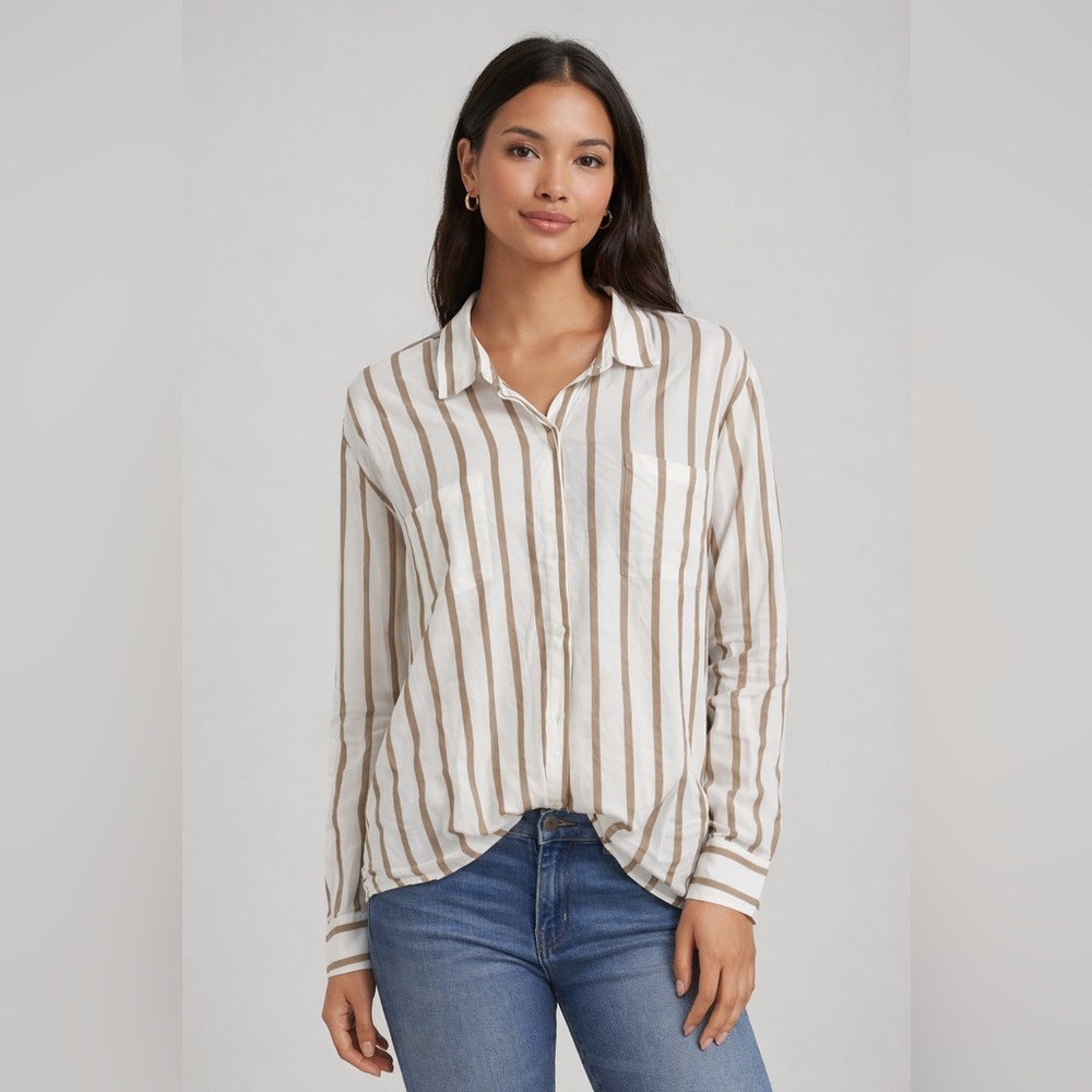 NWT Tribal Striped Button Up XXL